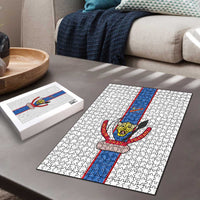 DR Congo Football Puzzle Leopards Mix Kuba Raffia Pattern - Wonder Print Shop