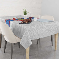 DR Congo Football Tablecloth Leopards Mix Kuba Raffia Pattern - Wonder Print Shop