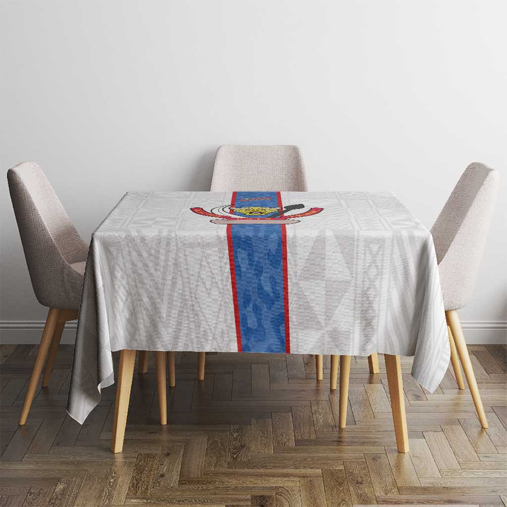 DR Congo Football Tablecloth Leopards Mix Kuba Raffia Pattern - Wonder Print Shop