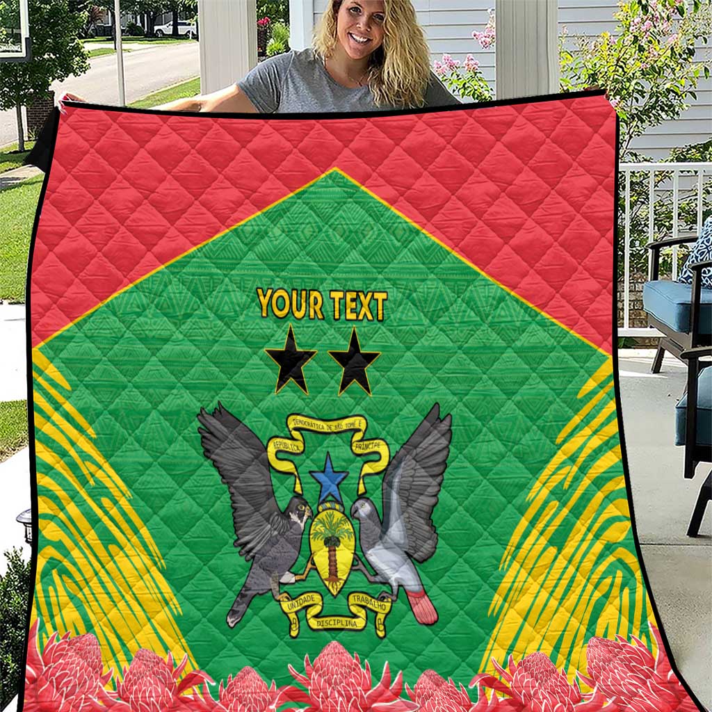 Personalised Sao Tome and Principe Quilt Coat Of Arms With Porcelana Rose - Wonder Print Shop