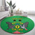 Personalised Sao Tome and Principe Round Carpet Coat Of Arms With Porcelana Rose - Wonder Print Shop