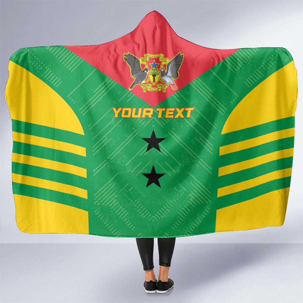 Custom Sao Tome and Principe Football Hooded Blanket Go Champions - Green Ver