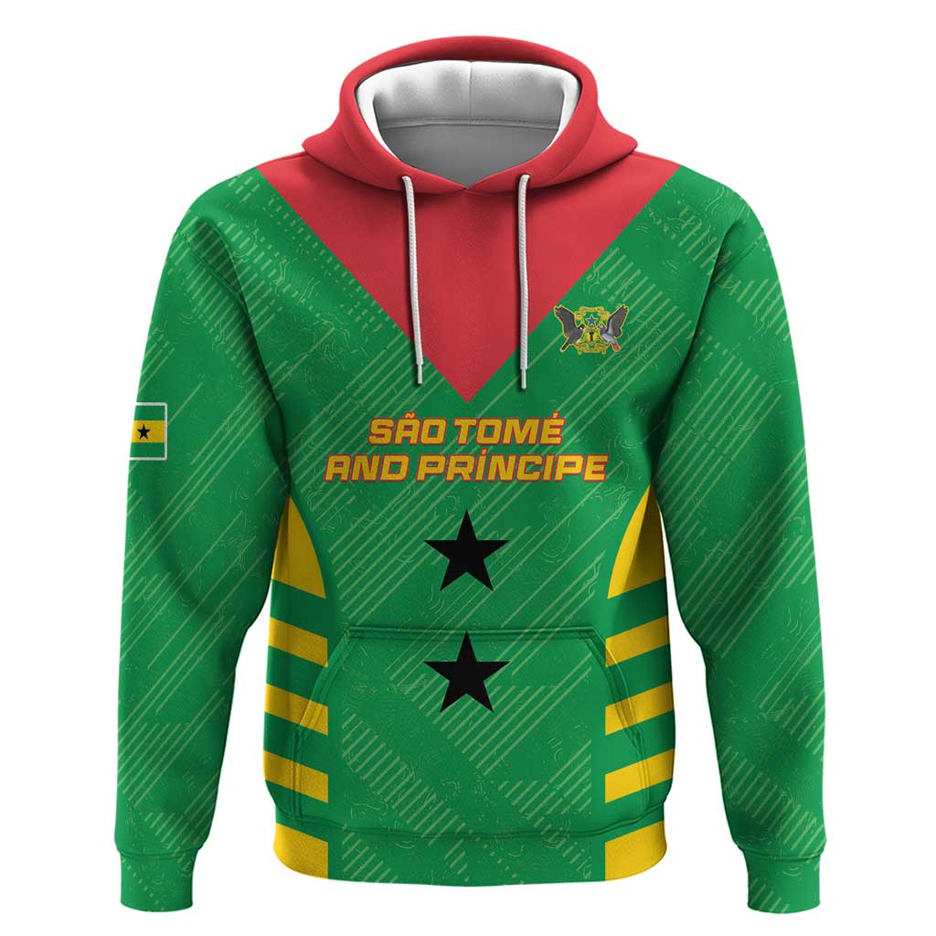 Custom Sao Tome and Principe Football Hoodie Go Champions - Green Ver - Wonder Print Shop