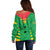 Custom Sao Tome and Principe Football Off Shoulder Sweater Go Champions - Green Ver