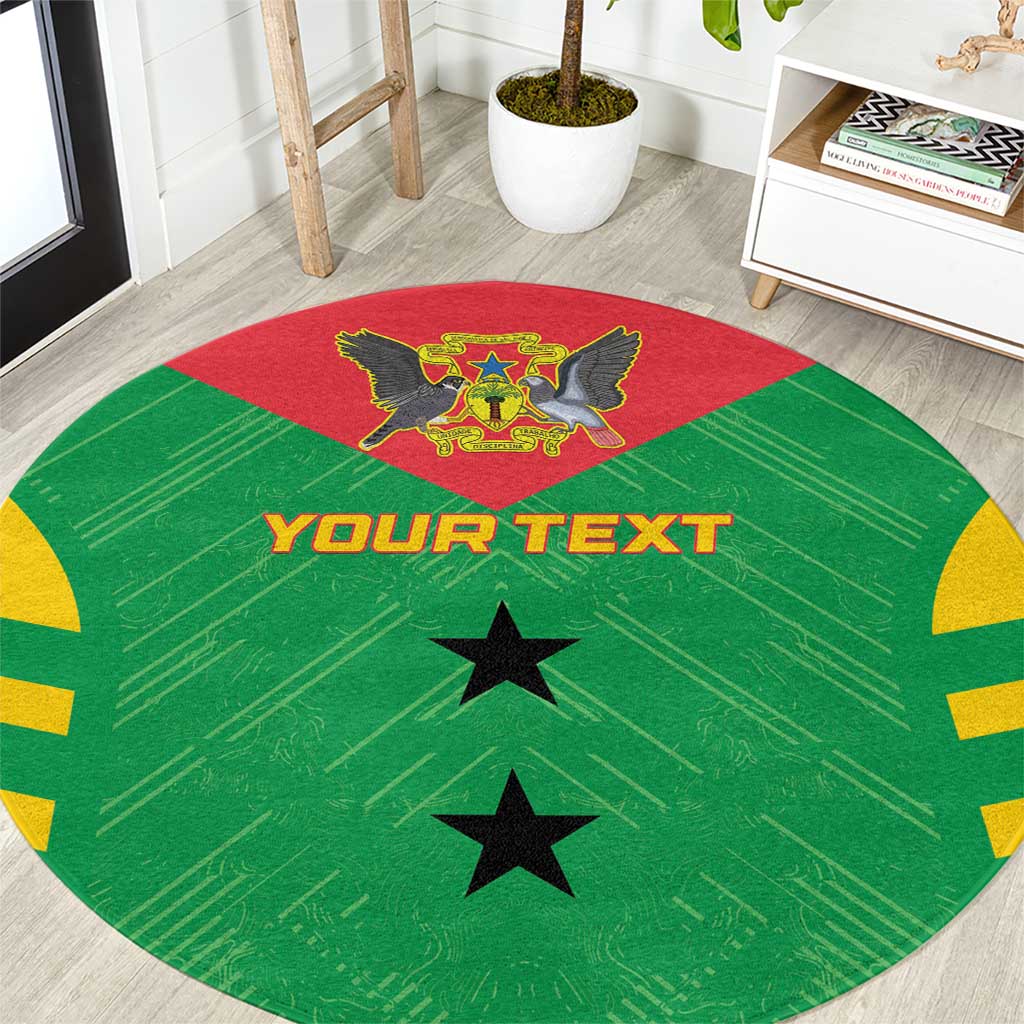 Custom Sao Tome and Principe Football Round Carpet Go Champions - Green Ver - Wonder Print Shop