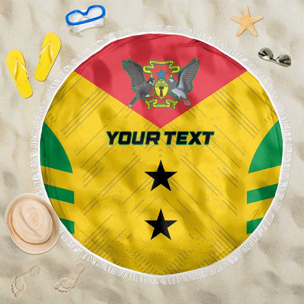 Custom Sao Tome and Principe Football Beach Blanket Go Champions - Yellow Ver - Wonder Print Shop