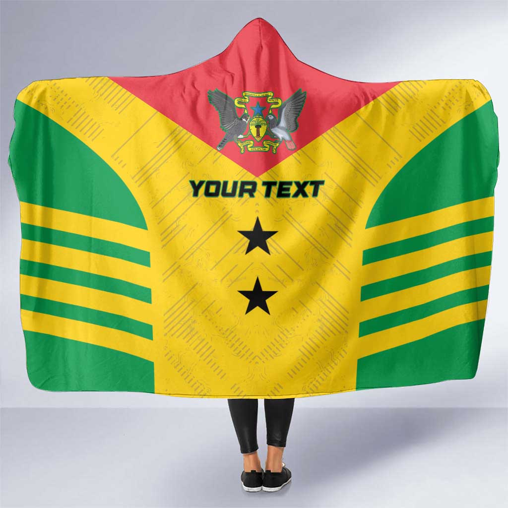 Custom Sao Tome and Principe Football Hooded Blanket Go Champions - Yellow Ver