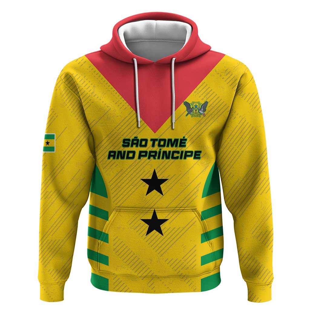 Custom Sao Tome and Principe Football Hoodie Go Champions - Yellow Ver - Wonder Print Shop