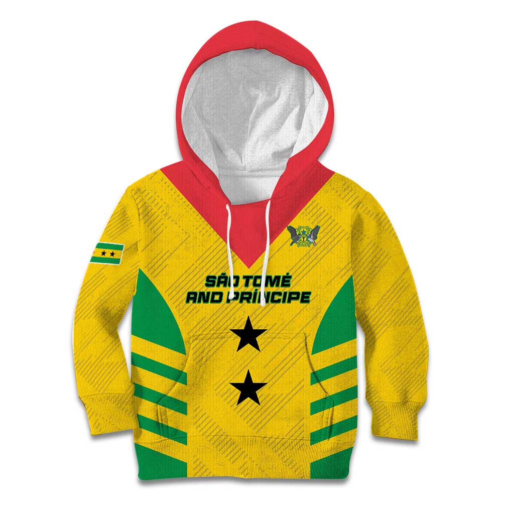 Custom Sao Tome and Principe Football Kid Hoodie Go Champions - Yellow Ver - Wonder Print Shop