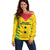 Custom Sao Tome and Principe Football Off Shoulder Sweater Go Champions - Yellow Ver