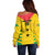 Custom Sao Tome and Principe Football Off Shoulder Sweater Go Champions - Yellow Ver