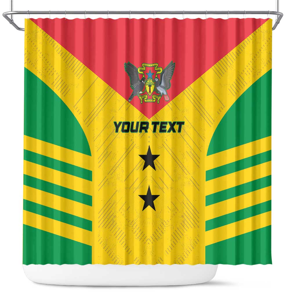 Custom Sao Tome and Principe Football Shower Curtain Go Champions - Yellow Ver - Wonder Print Shop