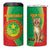 Personalised Mauritania 4 in 1 Can Cooler Tumbler African Wild Cat With Coat Of Arms