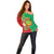 Personalised Mauritania Off Shoulder Sweater African Wild Cat With Coat Of Arms