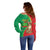 Personalised Mauritania Off Shoulder Sweater African Wild Cat With Coat Of Arms