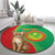 Personalised Mauritania Round Carpet African Wild Cat With Coat Of Arms - Wonder Print Shop