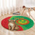 Personalised Mauritania Round Carpet African Wild Cat With Coat Of Arms - Wonder Print Shop