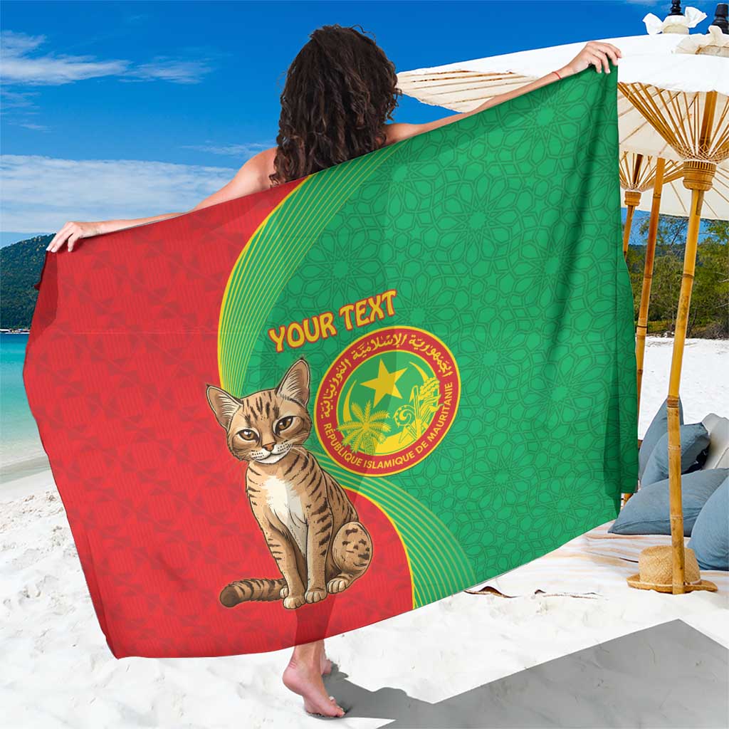 Personalised Mauritania Sarong African Wild Cat With Coat Of Arms