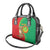 Personalised Mauritania Shoulder Handbag African Wild Cat With Coat Of Arms - Wonder Print Shop