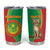 Personalised Mauritania Tumbler Cup African Wild Cat With Coat Of Arms - Wonder Print Shop