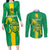 Custom Mauritania Football Couples Matching Long Sleeve Bodycon Dress and Long Sleeve Button Shirt Go Al-Murabitun