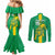 Custom Mauritania Football Couples Matching Mermaid Dress and Long Sleeve Button Shirt Go Al-Murabitun