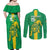 Custom Mauritania Football Couples Matching Off Shoulder Maxi Dress and Long Sleeve Button Shirt Go Al-Murabitun