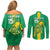 Custom Mauritania Football Couples Matching Off Shoulder Short Dress and Long Sleeve Button Shirt Go Al-Murabitun