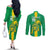 Custom Mauritania Football Couples Matching Off The Shoulder Long Sleeve Dress and Long Sleeve Button Shirt Go Al-Murabitun