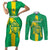 Custom Mauritania Football Couples Matching Short Sleeve Bodycon Dress and Long Sleeve Button Shirt Go Al-Murabitun