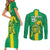 Custom Mauritania Football Couples Matching Short Sleeve Bodycon Dress and Long Sleeve Button Shirt Go Al-Murabitun