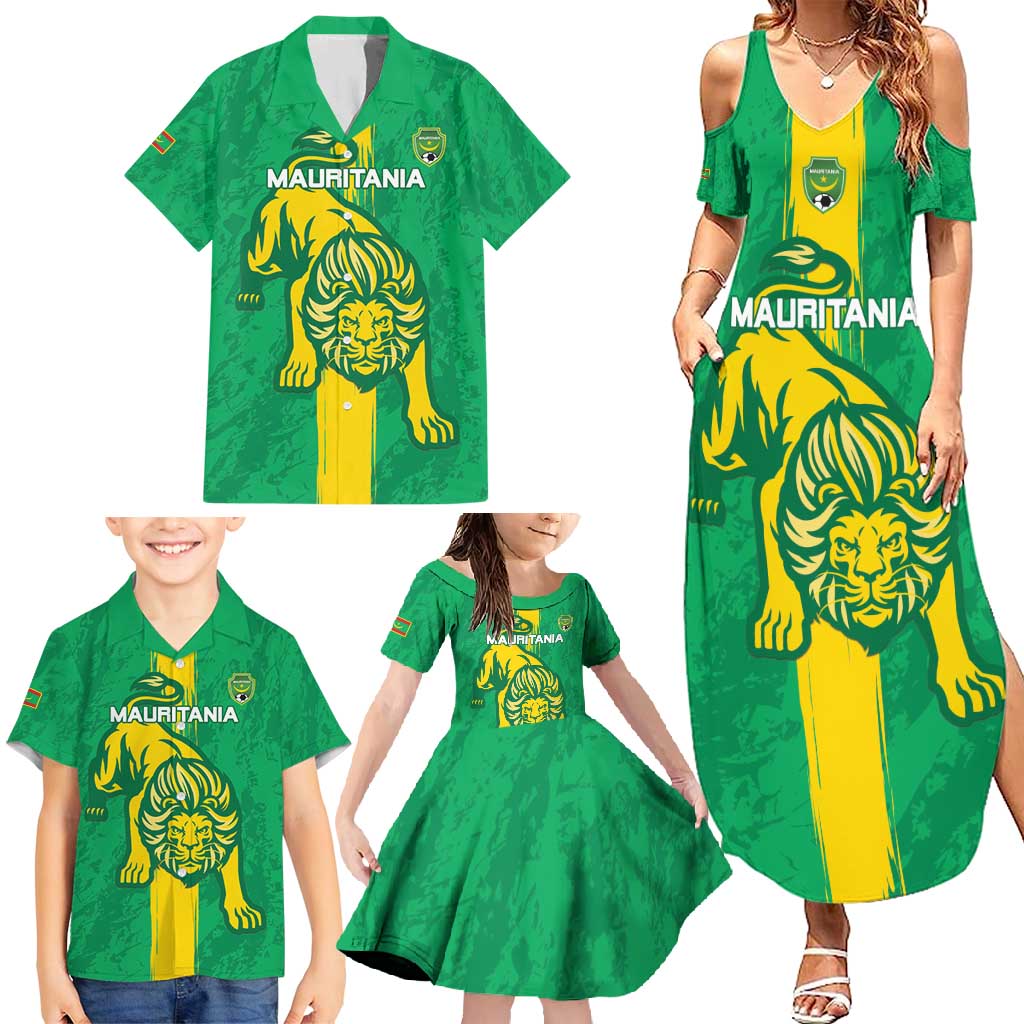 Custom Mauritania Football Family Matching Summer Maxi Dress and Hawaiian Shirt Go Al-Murabitun - Wonder Print Shop