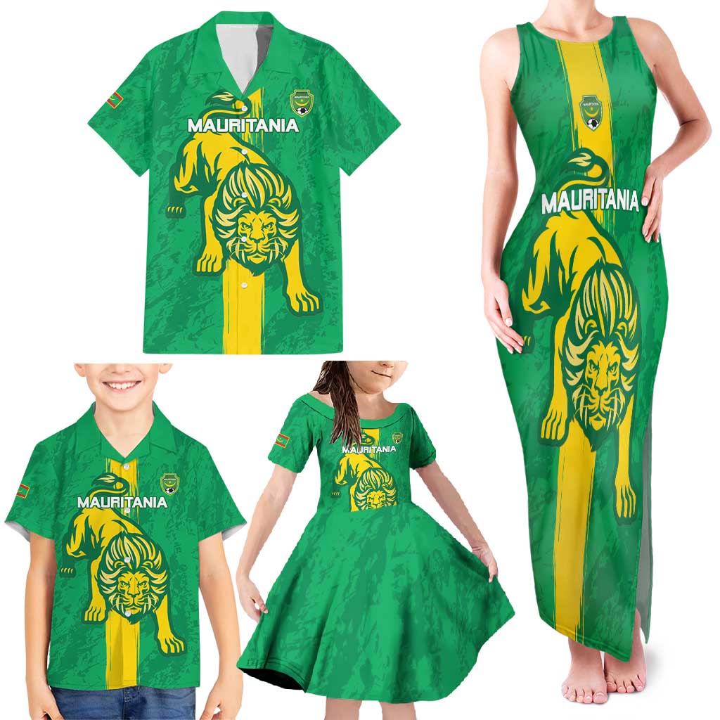 Custom Mauritania Football Family Matching Tank Maxi Dress and Hawaiian Shirt Go Al-Murabitun - Wonder Print Shop