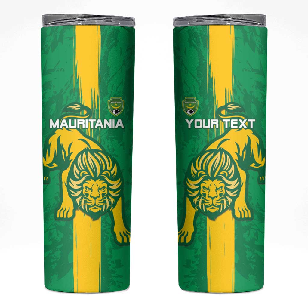 Custom Mauritania Football Skinny Tumbler Go Al-Murabitun - Wonder Print Shop