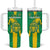 Custom Mauritania Football Tumbler With Handle Go Al-Murabitun - Wonder Print Shop