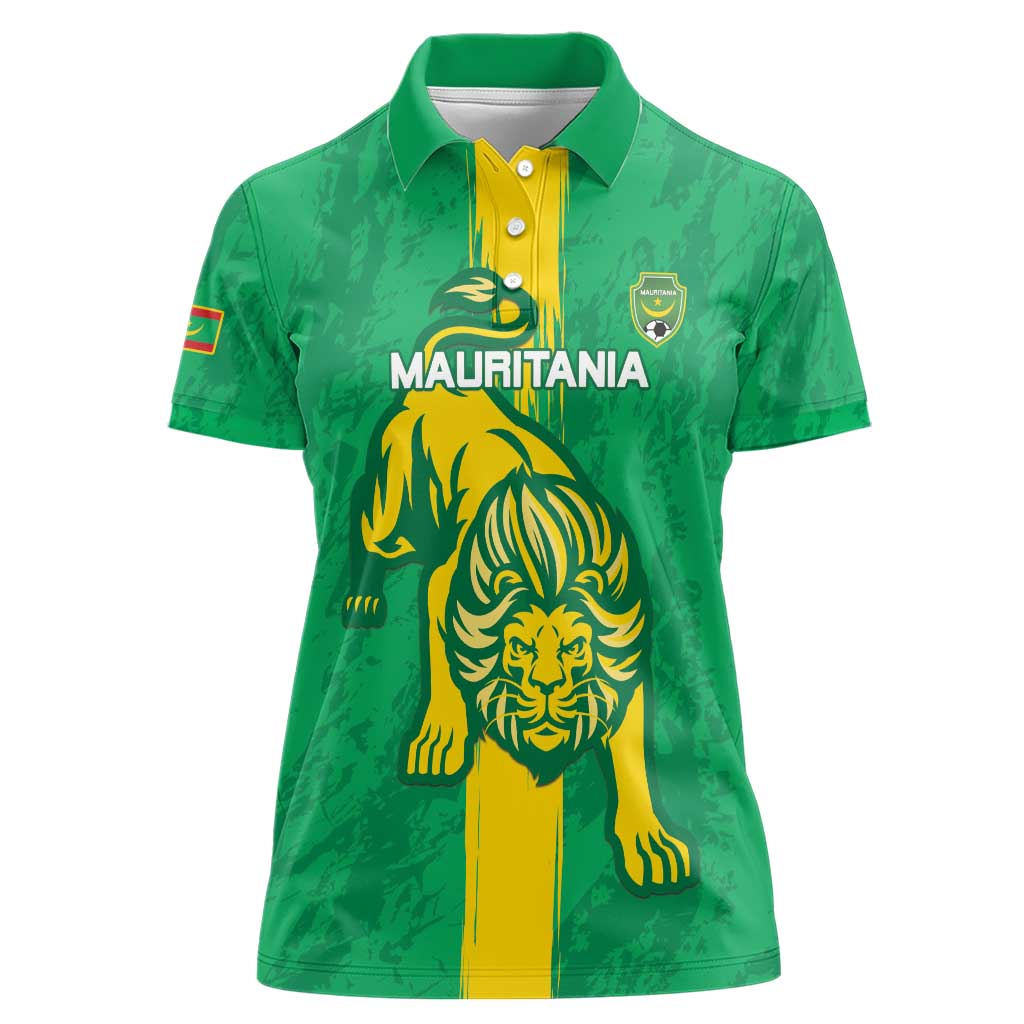 Custom Mauritania Football Women Polo Shirt Go Al-Murabitun - Wonder Print Shop