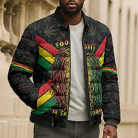 Legend Reggae Marley Football Bomber Puffer Jacket Rasta Lion