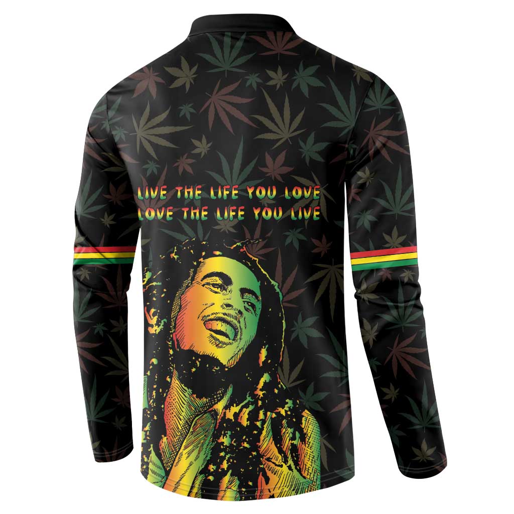 Legend Reggae Marley Football Button Sweatshirt Rasta Lion