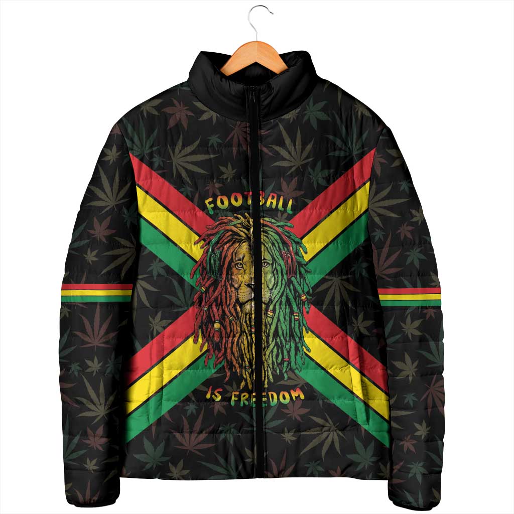 Legend Reggae Marley Football Padded Jacket Rasta Lion