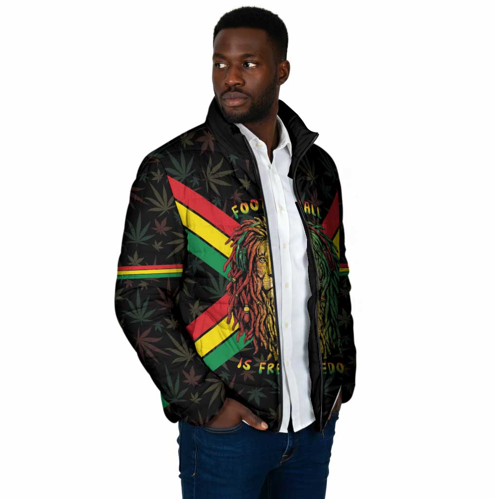Legend Reggae Marley Football Padded Jacket Rasta Lion