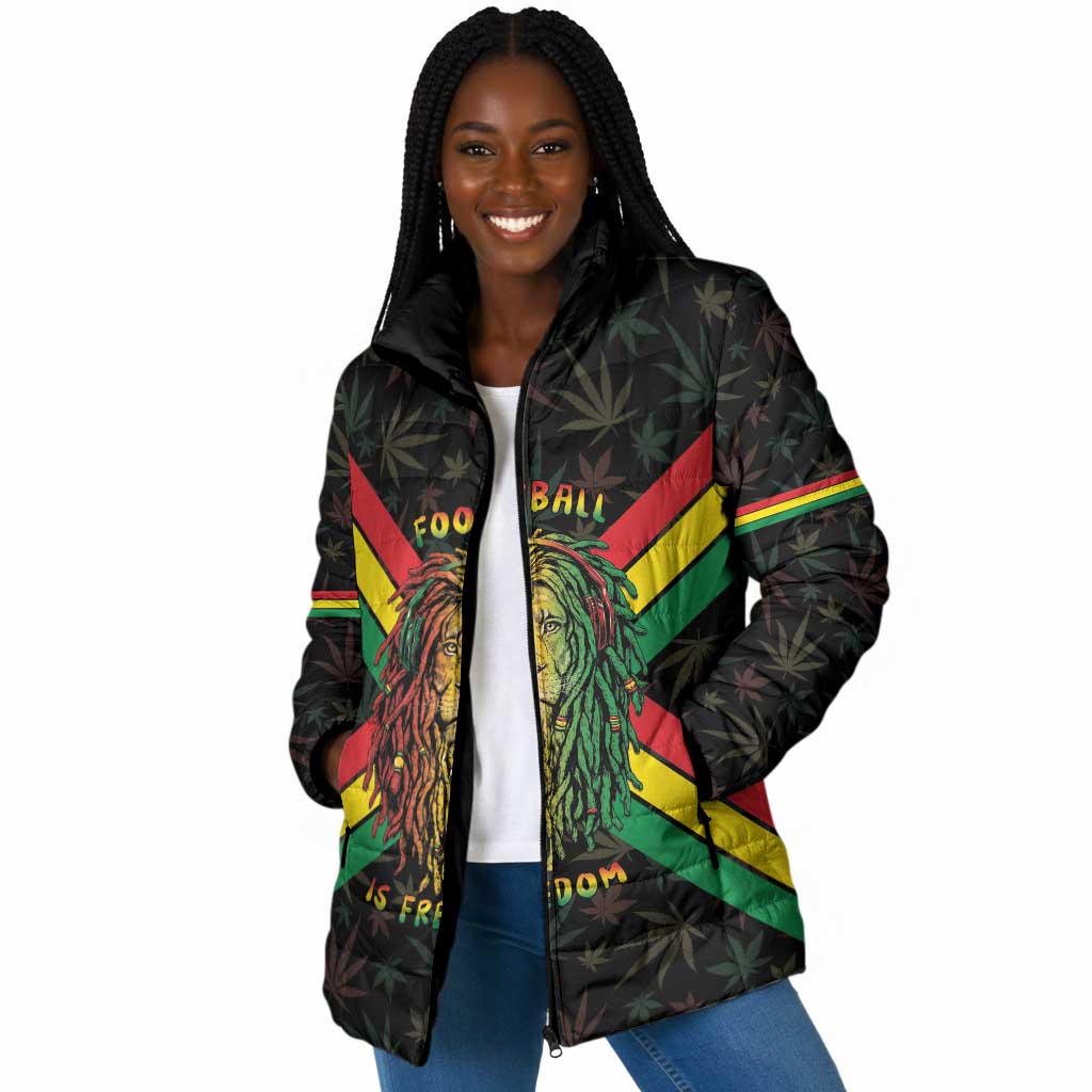 Legend Reggae Marley Football Padded Jacket Rasta Lion