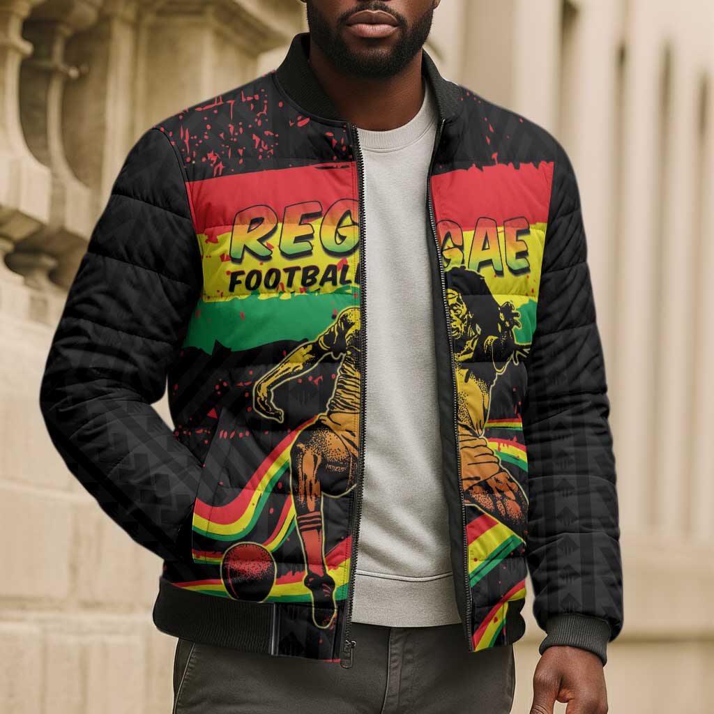 Personalized Reggae Legend Bob Football Bomber Puffer Jacket Grunge Style