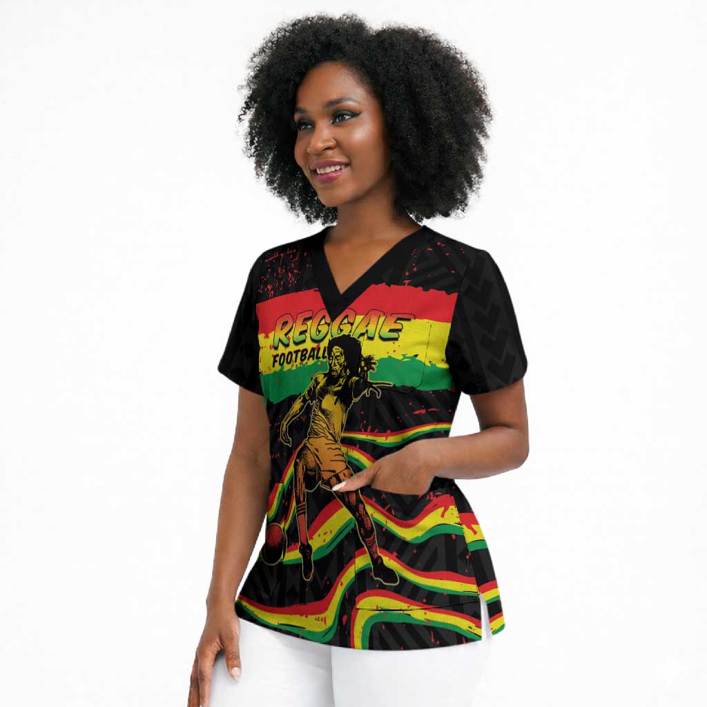 Personalized Reggae Legend Bob Football Scrub Top Grunge Style