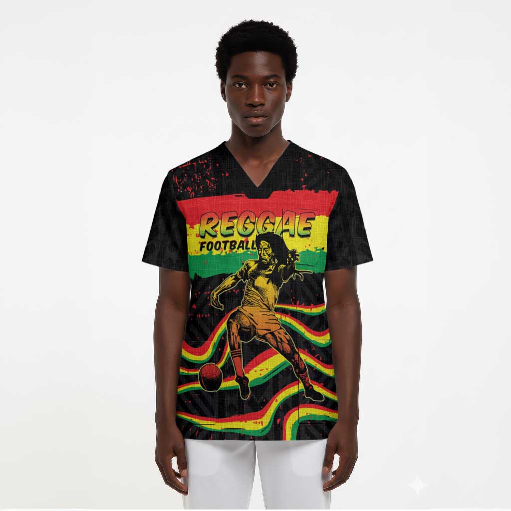 Personalized Reggae Legend Bob Football Scrub Top Grunge Style