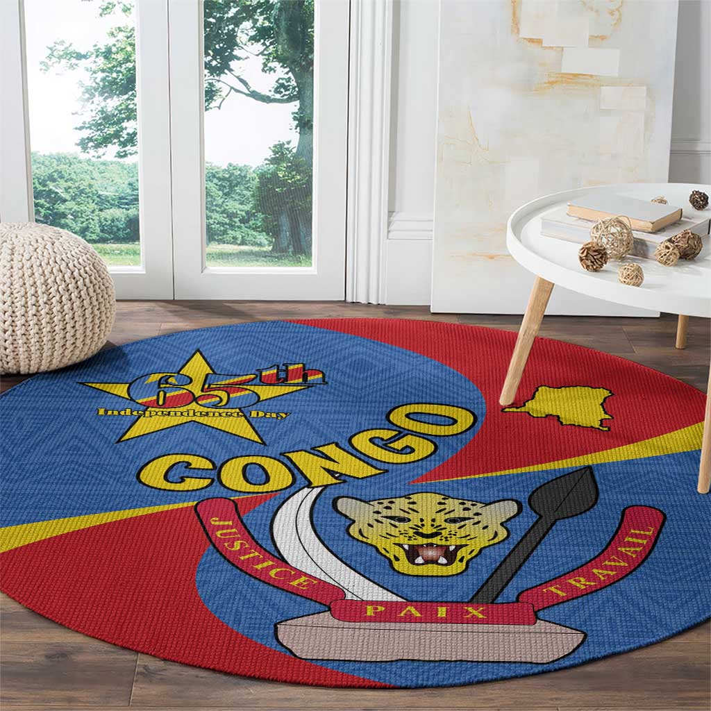 Congo-Kinshasa Round Carpet 65th Anniversary Of Independence