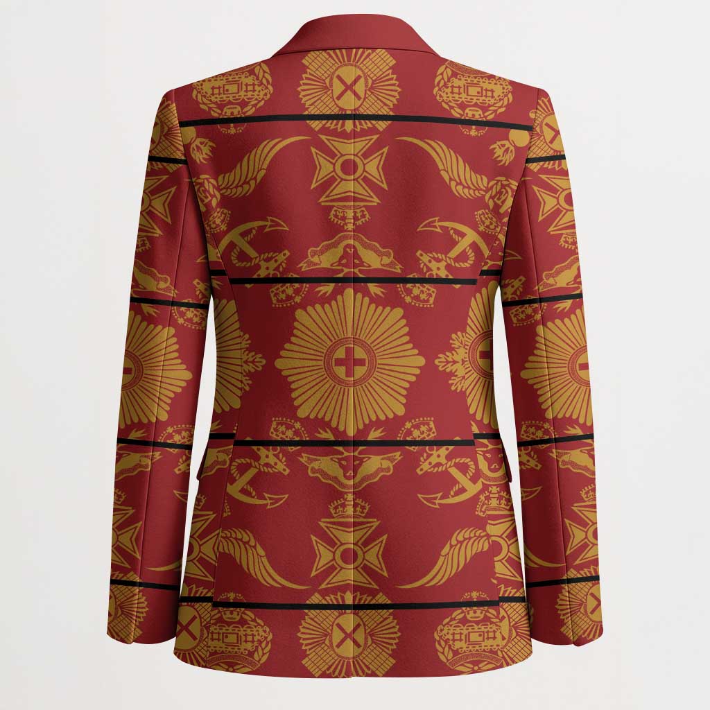 Lesotho Seanamarena Kharetsa Royal Red Blazer Basotho Traditional Blanket Style - Wonder Print Shop