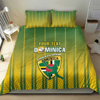 Dominica cricket bedding set with green/yellow striped duvet and two matching pillows