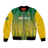 Green and yellow unisex cricket bomber jacket with full zip, ribbed collar, and front crest