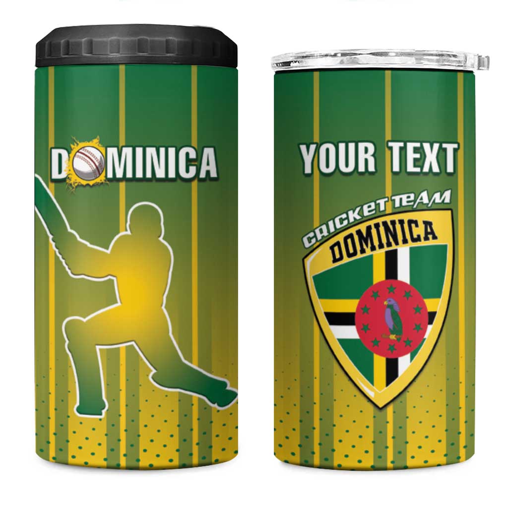 Custom Dominica Cricket 4 in 1 Can Cooler Tumbler Sporty Style - Wonder Print Shop