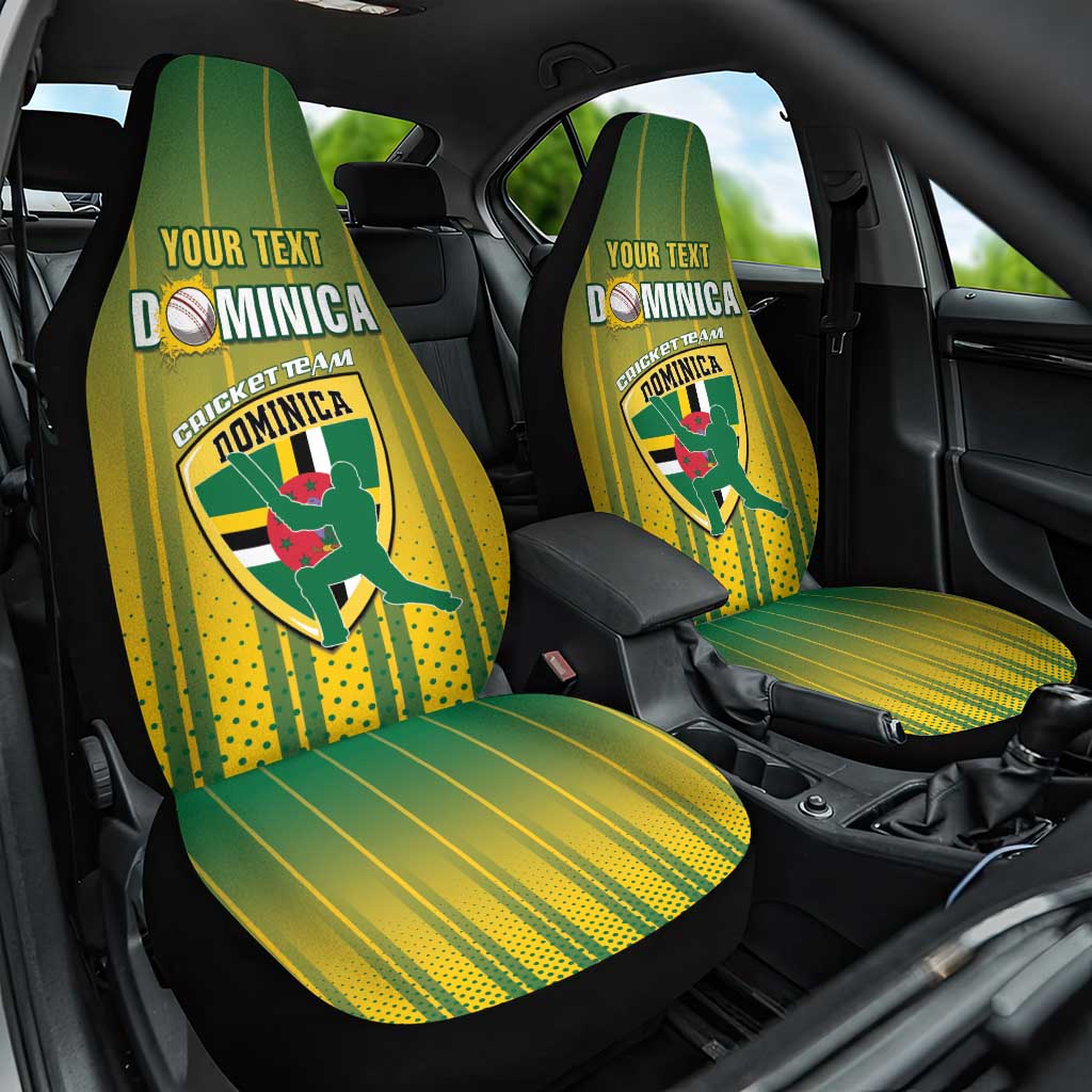 Custom Dominica Cricket Car Seat Cover Sporty Style